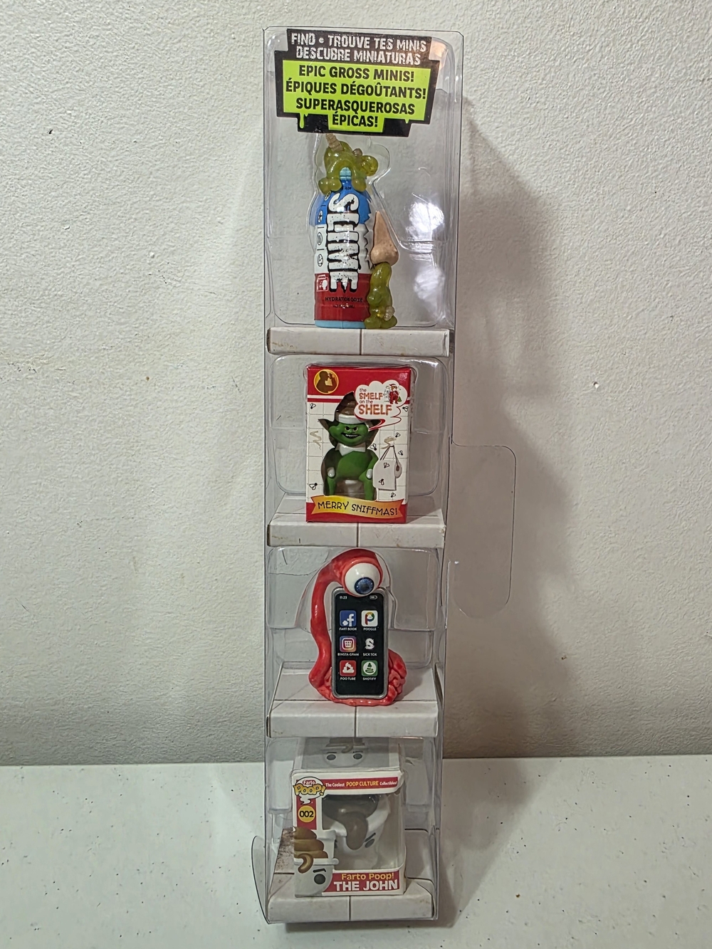 Mega Gross: Zuru Minis Display Series 2, Farto Poop, Eye Phone, Smelf Shelf NIB]